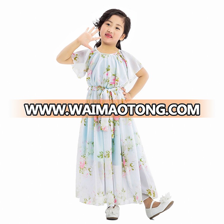 Wholesale best quality beach chiffon baby girls spring floral dress