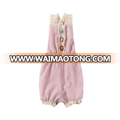 Fashion style ruffle lace romper little girl boutique clothes cotton baby romper