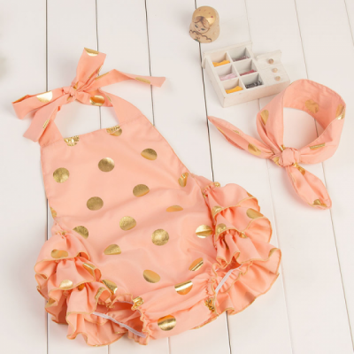 Wholesale Kids Girl Pink Gold Summer Sea Bella Baby Toddler Romper